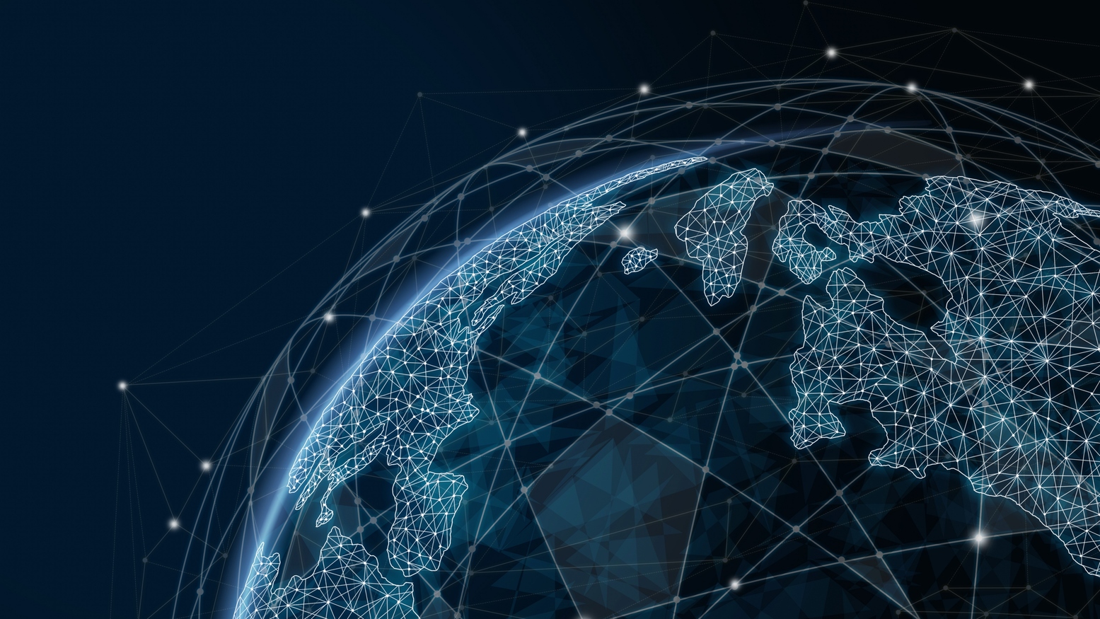 3D illustration global modern creative communication and internet network map